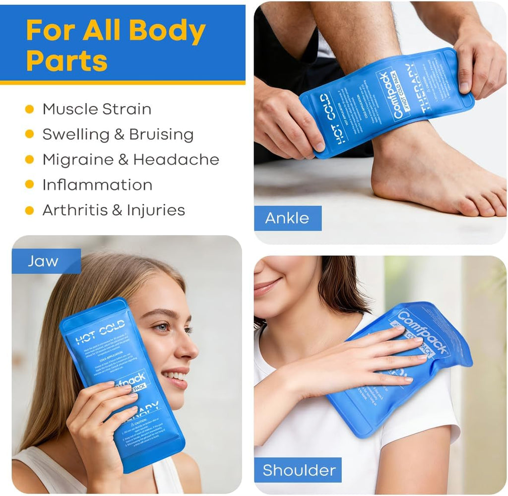 Soft Ice Packs for Injuries Reusable, Double Side Hot Cold Therapy