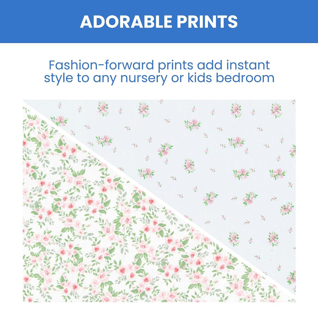 Fitted Crib Sheets for Girls and Boys - Crib Sheet for Standard Crib and Toddler Mattresses - 28x52 Inch (Pack of 2)