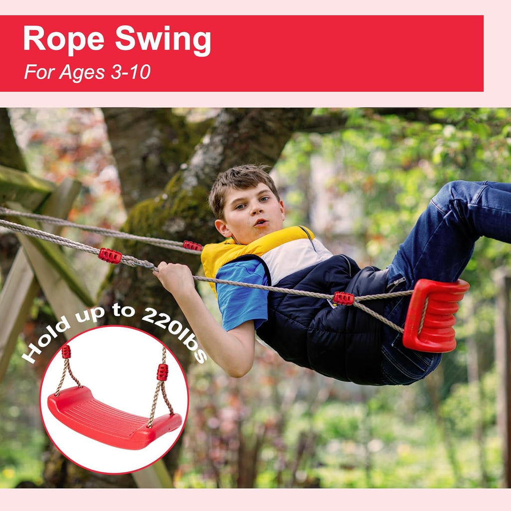 Tree Swing Seat, Swing Set Accessories for Kids Outdoor & Indoor Playground, Red