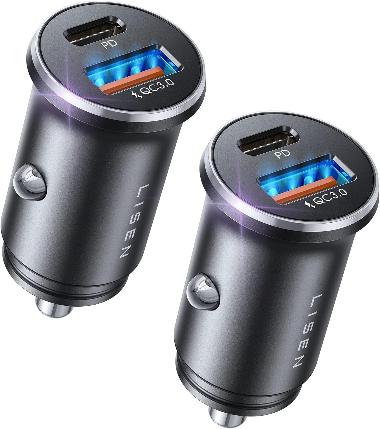 Car Charger USB C, 69W Cigarette Lighter USB Charger Adapter, Car Accessories Gifts for Men, Mini USBC Cars Fast