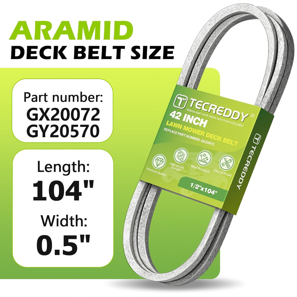 GX20072 Mower Deck Belt for John Deere 42 inch D105 D110 D130 E100 L100 L110 L118 L120 L130 LA105 LA115 S100 100