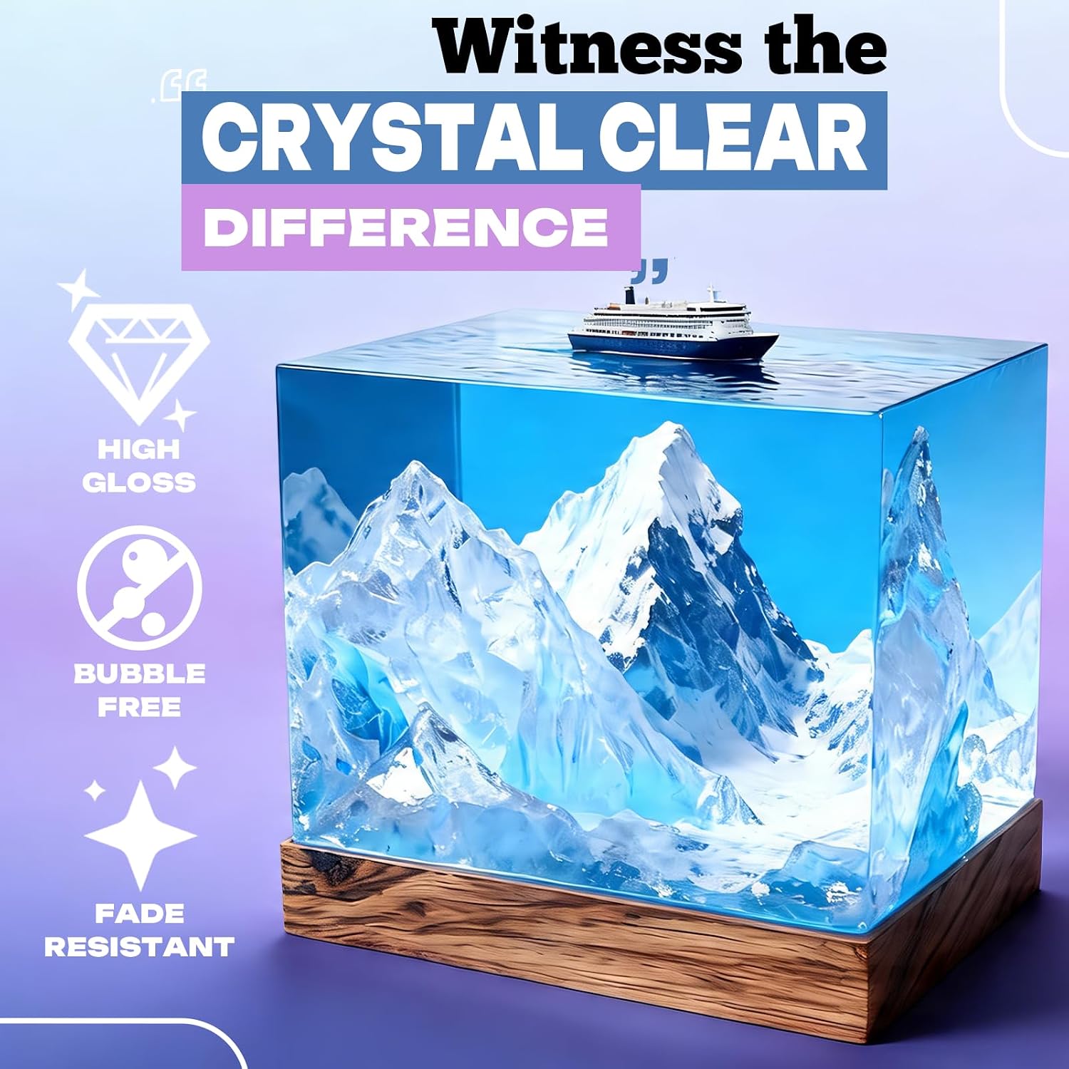 3.3 Gallon Deep Pour Epoxy Resin Kit, 2-4 Inch 2:1 Clear Deep Pour Epoxy | Contains Mixer, Bubble Free, Crystal