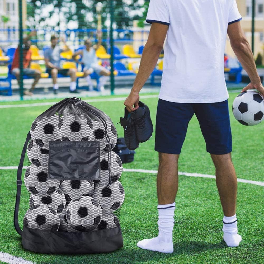 Extra Large Mesh Ball Bag, Drawstring Socce Bag for Coach, Use for Basketball, Volleyball, Baseball, Mesh Equipmenbag