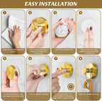 BKV Suction Cup Hooks for Shower,Gold,4 Pack
