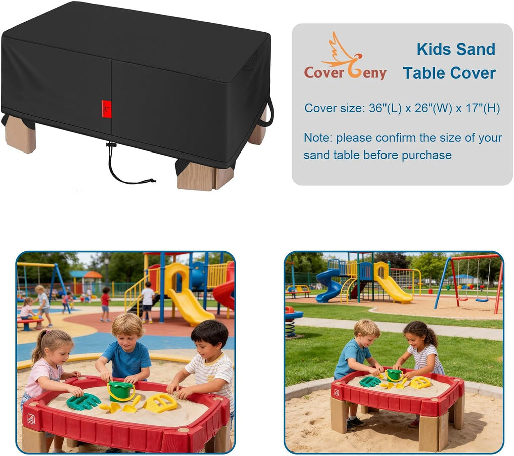 Kids Sand Table Cover Fit Step2 Naturally Playful Sand Table, DustProof Anti-UV Outdoor Activity Sensory Table with