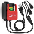 110V Single Phase Safety Switch, Ortis Router Table Switch with 2 Female Plugs and Synchronized Start/Stop, Large Emergency Stop Paddle, Designed for Table Saws and Workshop Tools
