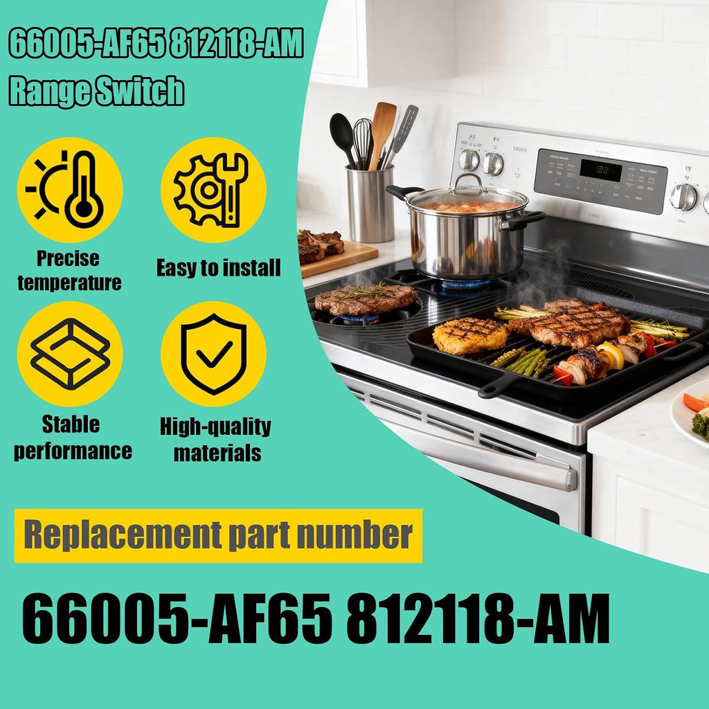 WB24T10027 8 Inch Surface Burner Infinite Control Switch for GE Hotpoint Kenmore Electric Range Cooktop, Replaces 164D1816P10 AP2024074 PS236752 769694