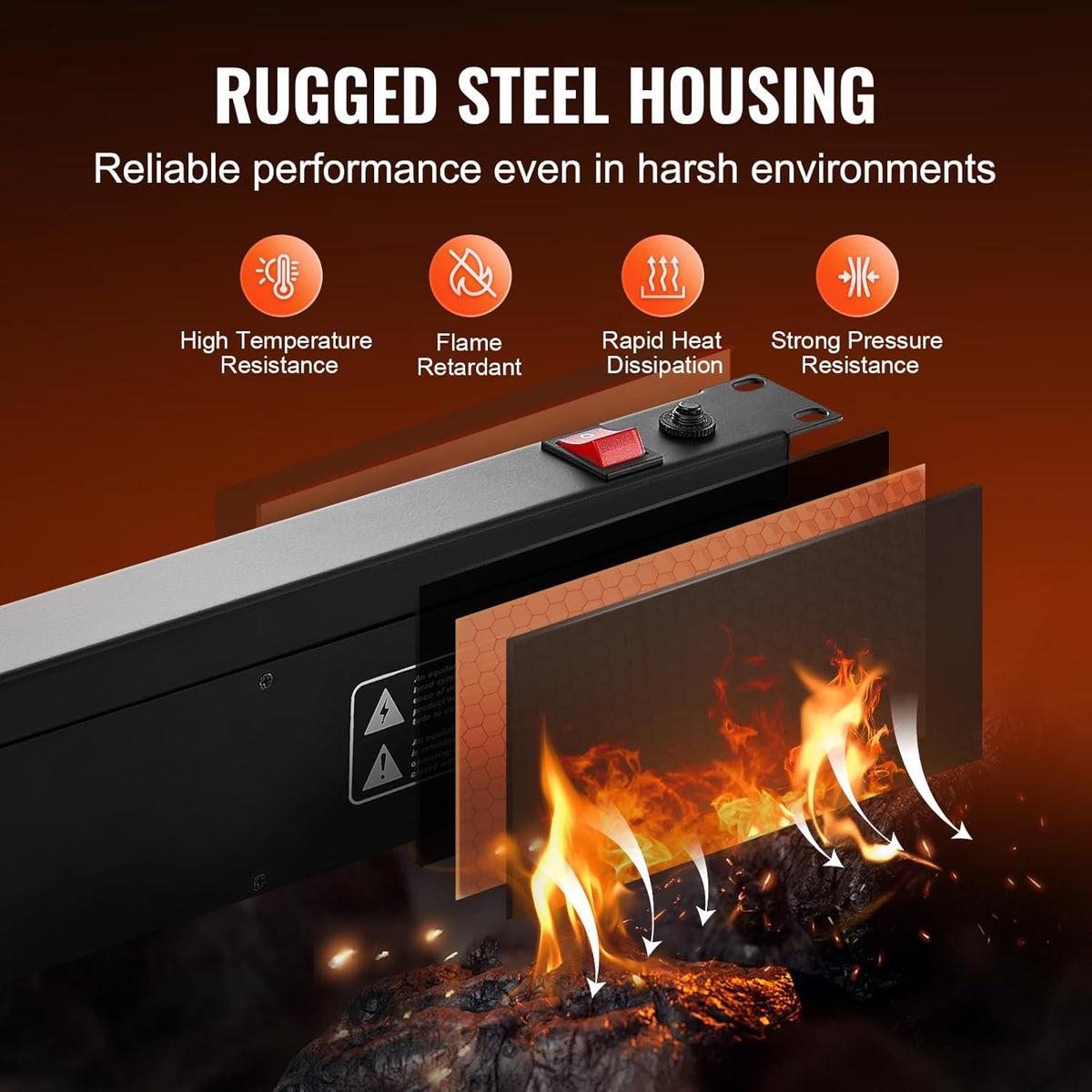 8 Outlet Horizontal 1U Rack Mount PDU Power Strip for Network Server Racks, Surge Protection & Overload Protection