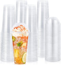 60 Sets 24 oz Clear Plastic Cups With Dome Lids
