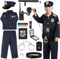 Police Costume for Kids 3-8,Cop Pretend Play Toys for Dress Up | Role Play Set with Handcuffs, Flashlight, Police