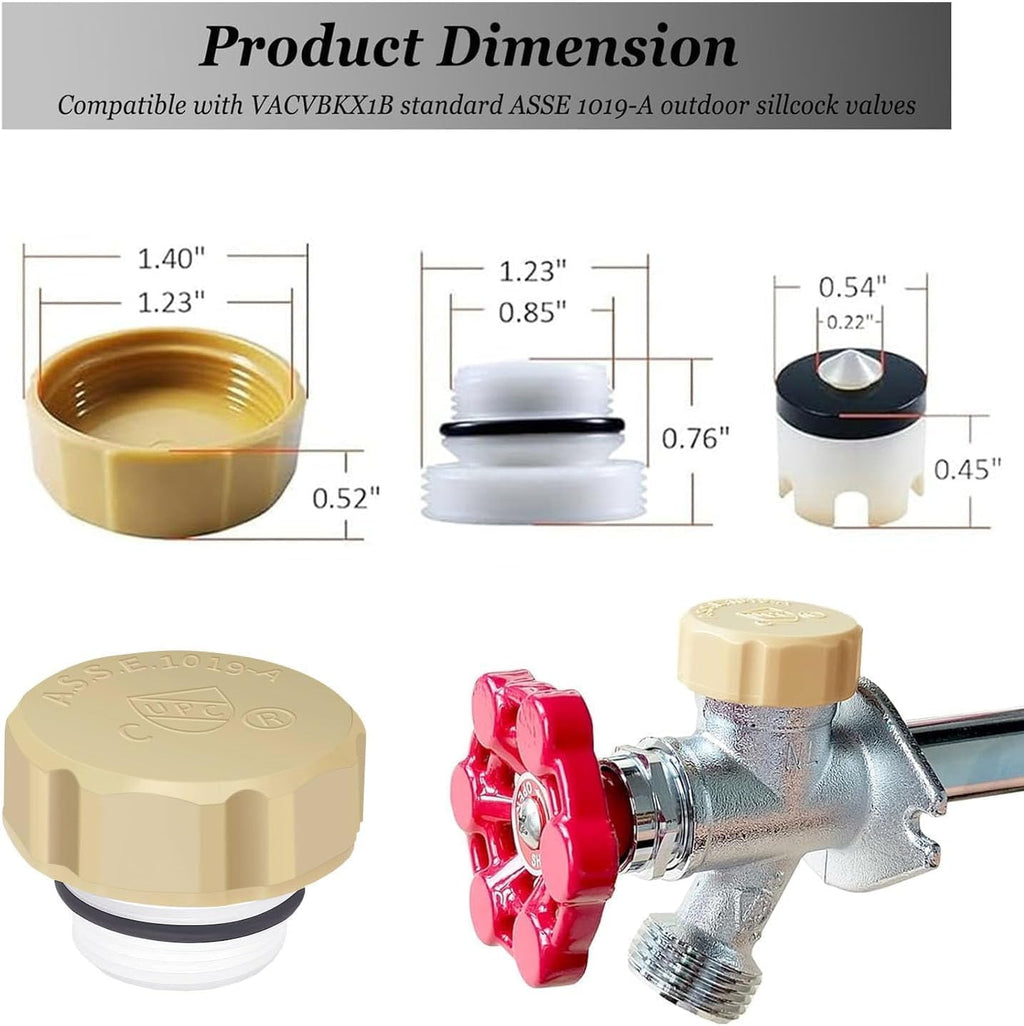 ASSE 1019-A Vacuum Breaker Replacement Kit, Outdoor Faucet Repair Kit, Anti-Siphon Frost-Free Hose Bib Sillcock Valve