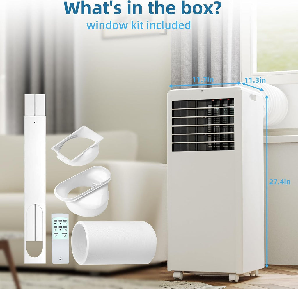 Portable Air Conditioner,8,000 BTU for Rooms up to 350 Sq.Ft., Smart Compact AC Unit with Cooling, Dehumidifier, Fan
