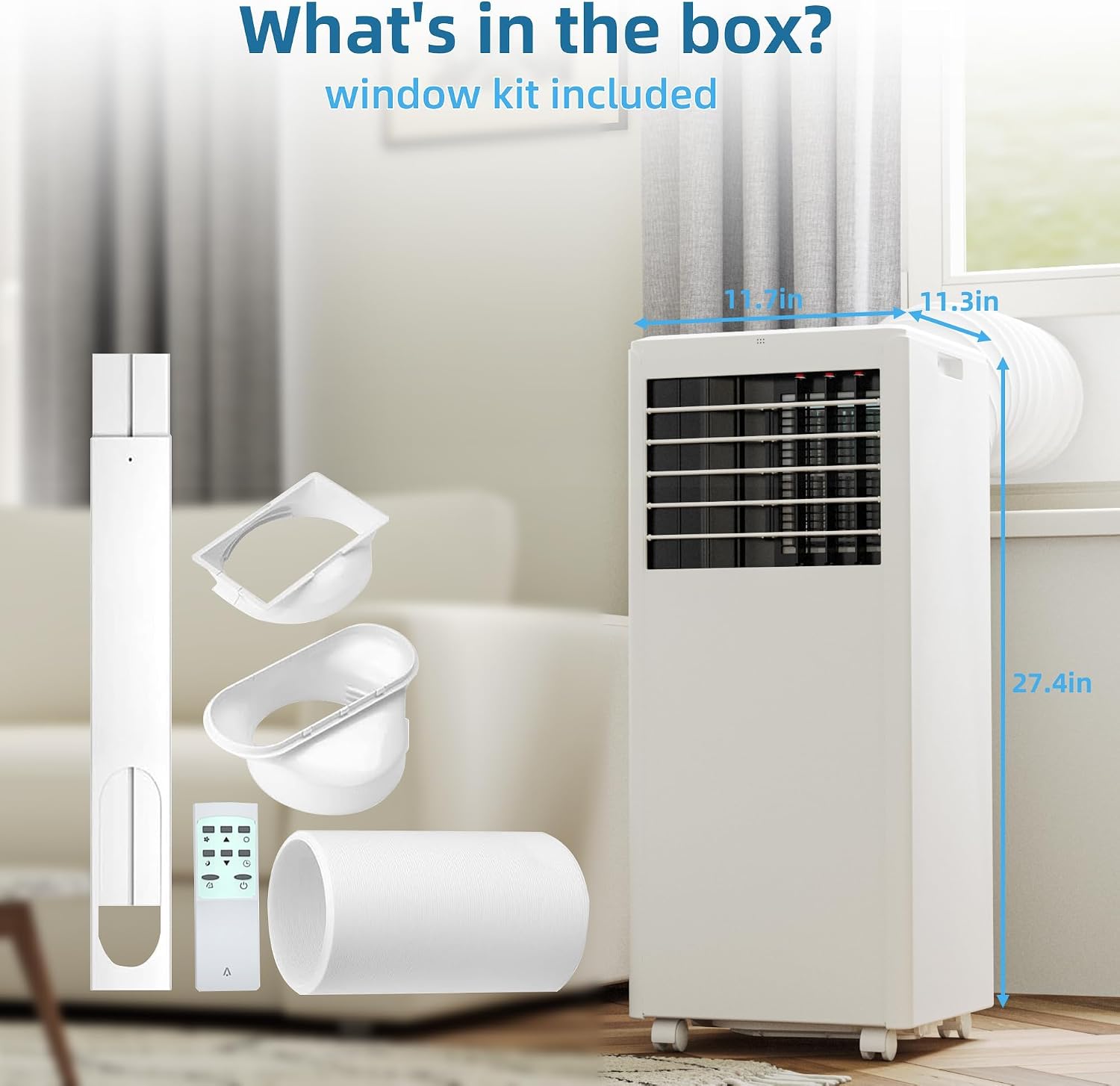 Portable Air Conditioner,8,000 BTU for Rooms up to 350 Sq.Ft., Smart Compact AC Unit with Cooling, Dehumidifier, Fan