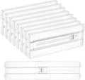 8 Pack Drawer Dividers for Clothes, 4" High 10.2"-16.5" Adjustable Expandable Dresser Drawer Organizer, Clear Plastic