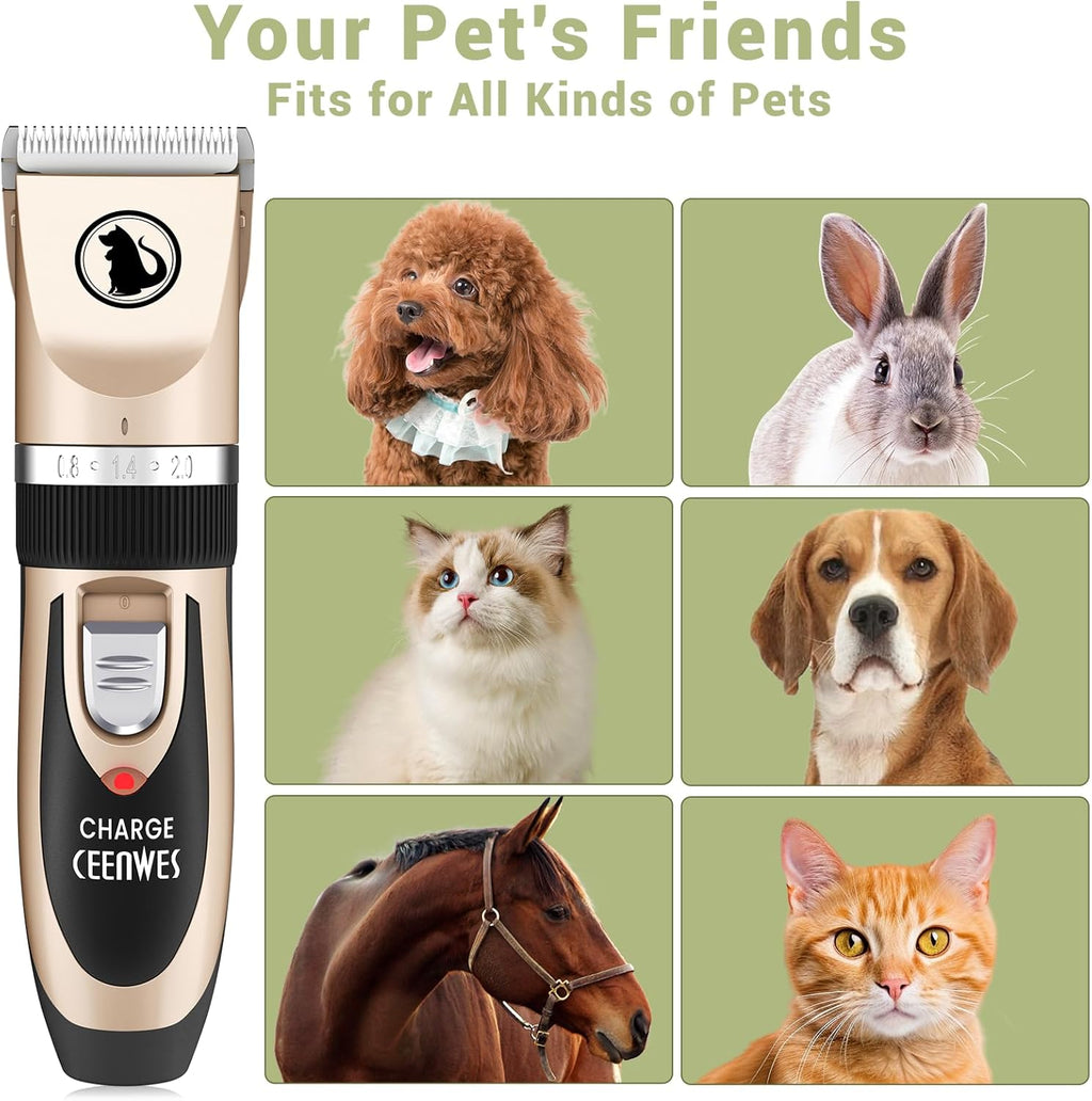 Dog Clippers Low Noise Pet Clippers Rechargeable Trimmer Cordless Grooming Tool Professional Dog Hair Trimmer with