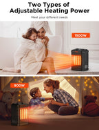 1500W Small Ceramic Space Heater,Electric Portable Indoor Heater