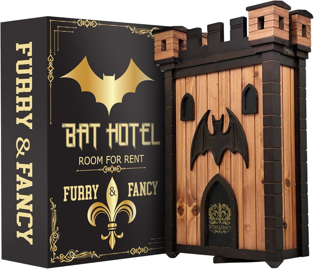 Bat Houses for Outdoors – Gothic Bathouse for Outdoors Hanging – Large 2-Chamber Bat Cave for Up to 80 Bats –