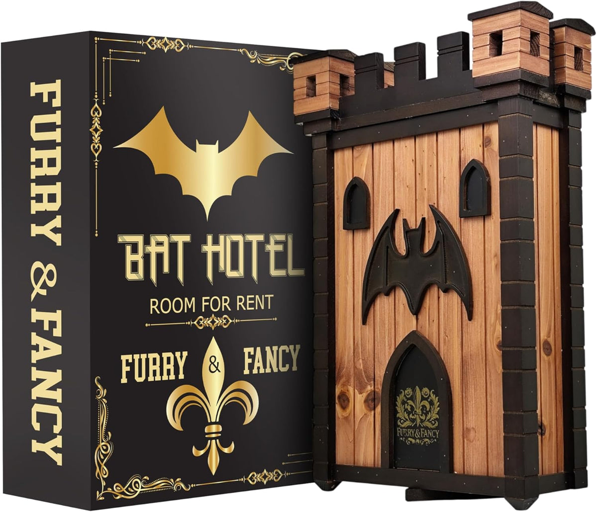 Bat Houses for Outdoors – Gothic Bathouse for Outdoors Hanging – Large 2-Chamber Bat Cave for Up to 80 Bats –