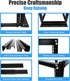 Server Rack 4 Post Open Rack Frame Rack Enclosure 19 Inch Adjustable Depth Aluminum (27U,56Inch Height)