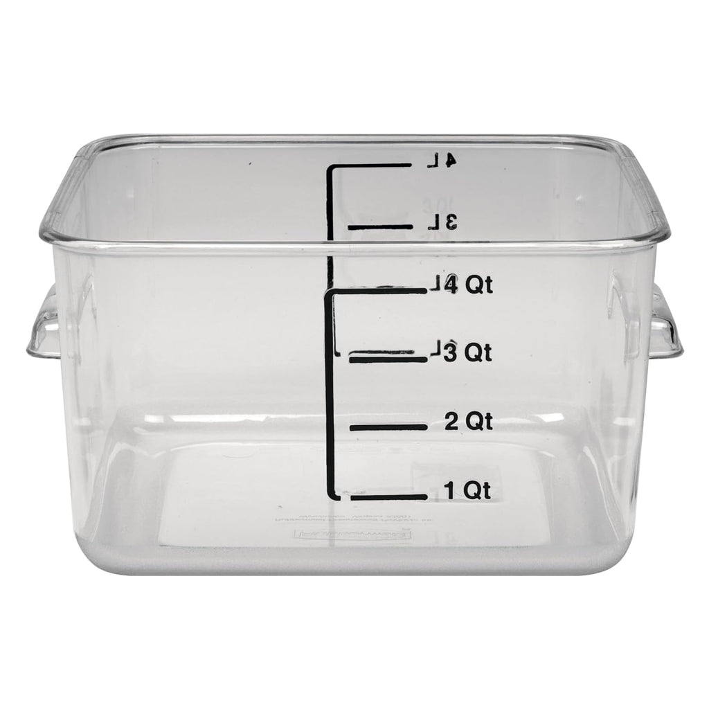 Space Saving Square Food Storage Container, 4 Quart, Clear, for Kitchen/Sous Vide/Meal Prep