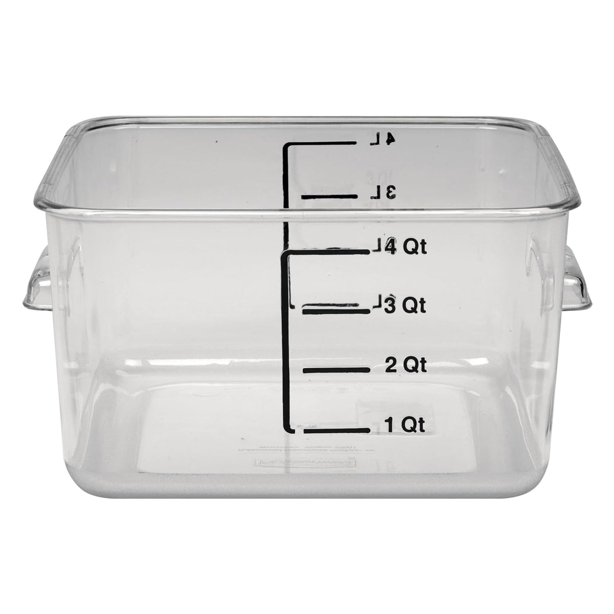 Space Saving Square Food Storage Container, 4 Quart, Clear, for Kitchen/Sous Vide/Meal Prep