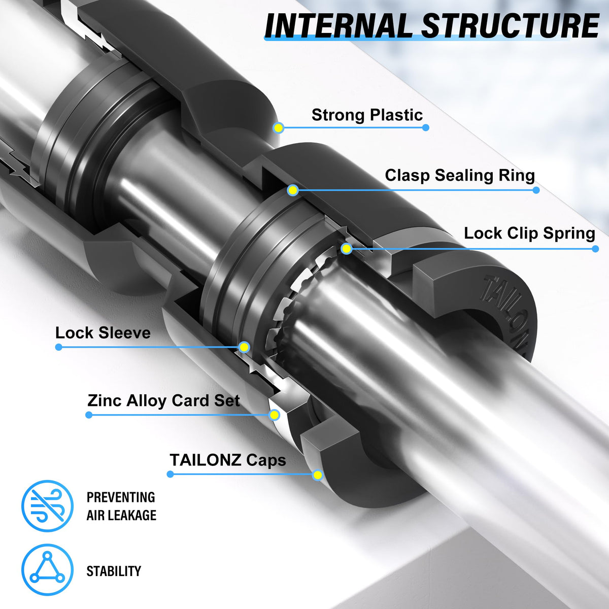 TAILONZ 5/16" x 3/8" NPT Push to Connect Elbow Fitting 10Pcs