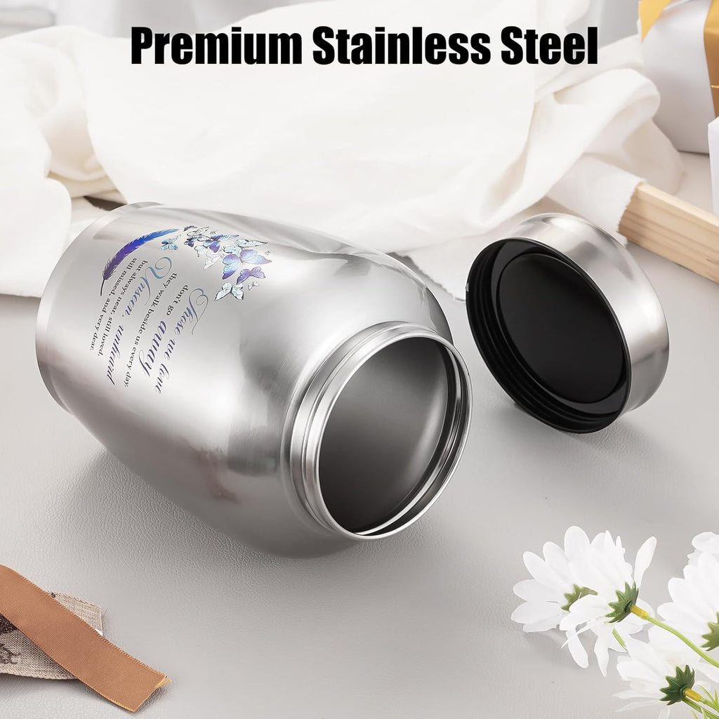 Urns for Human Ashes-Decorative Urns, Stainless Steel Urns Funeral Keepsake for Human Ashes Cremation Urn for Human