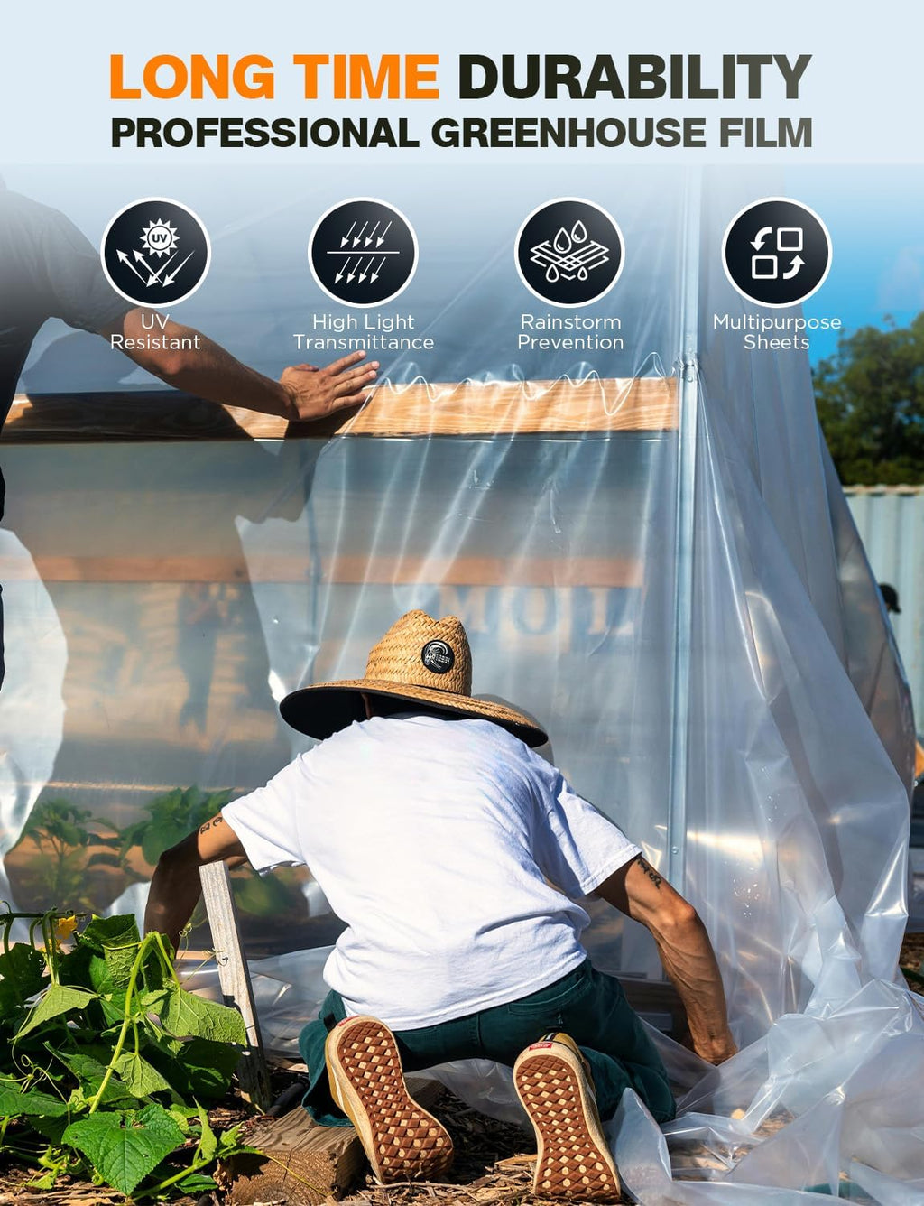 6 Mil 12x25 FT Heavy Duty Greenhouse Plastic Sheeting, 1-Roll