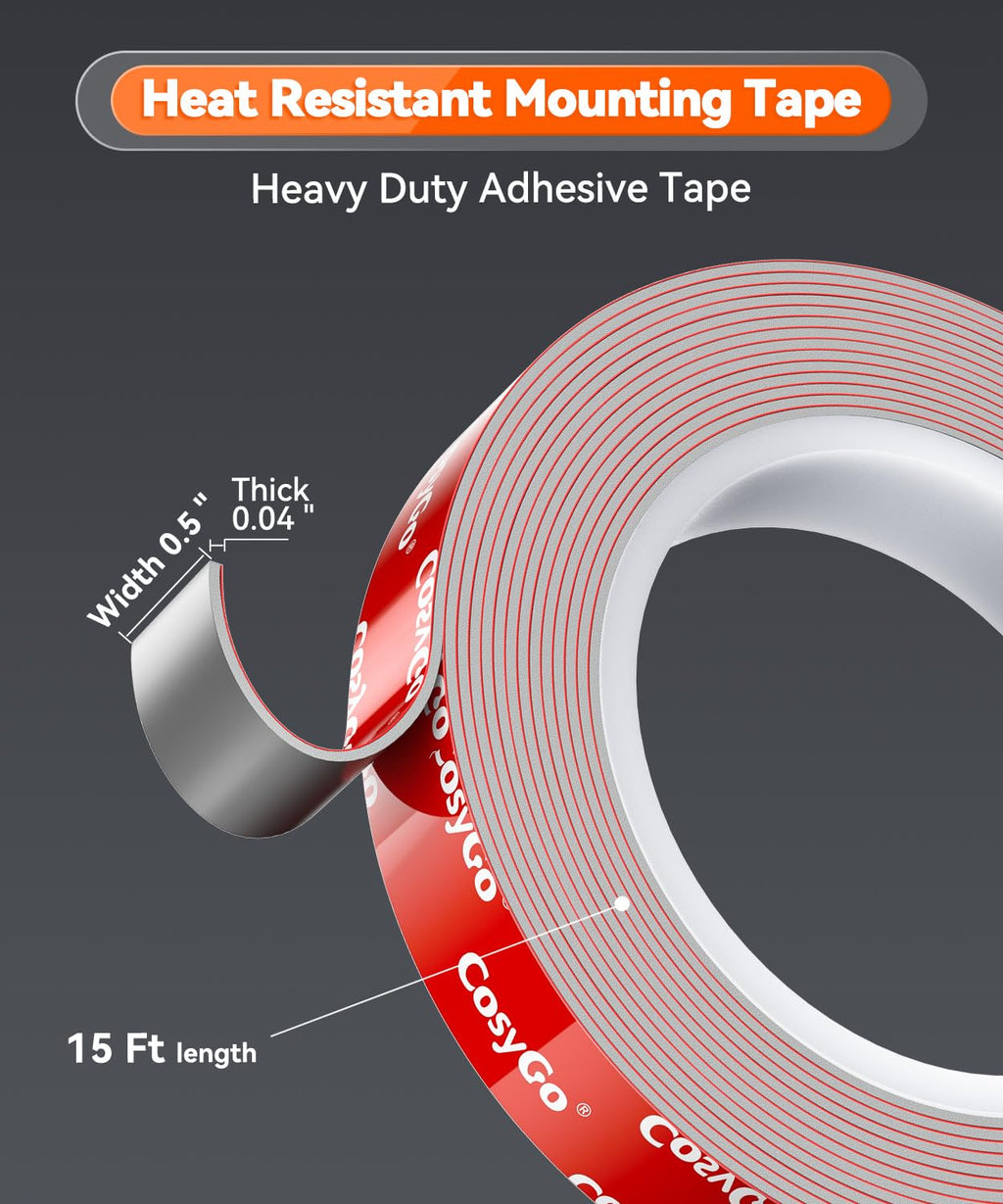 Double Sided Tape Heavy Duty, Permanent Bond Heat Resistant 0.5In
