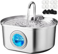 Cat Water Fountain Stainless Steel: 109oz/3.2L Cat Fountain for Drinking - Pet Water Fountain Inside - Automatic Dog