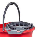 Commercial 2.5 Gallon Mop Bucket with Wringer, Red, Professional Cleaning System