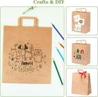 120pcs Paper Grocery Bags 12x7x14in Brown Paper Bags with Handles