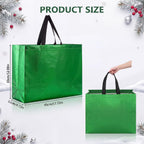 50 Pcs Gift Bags 17.7x13x4.72 Inch, Glossy Red and Green