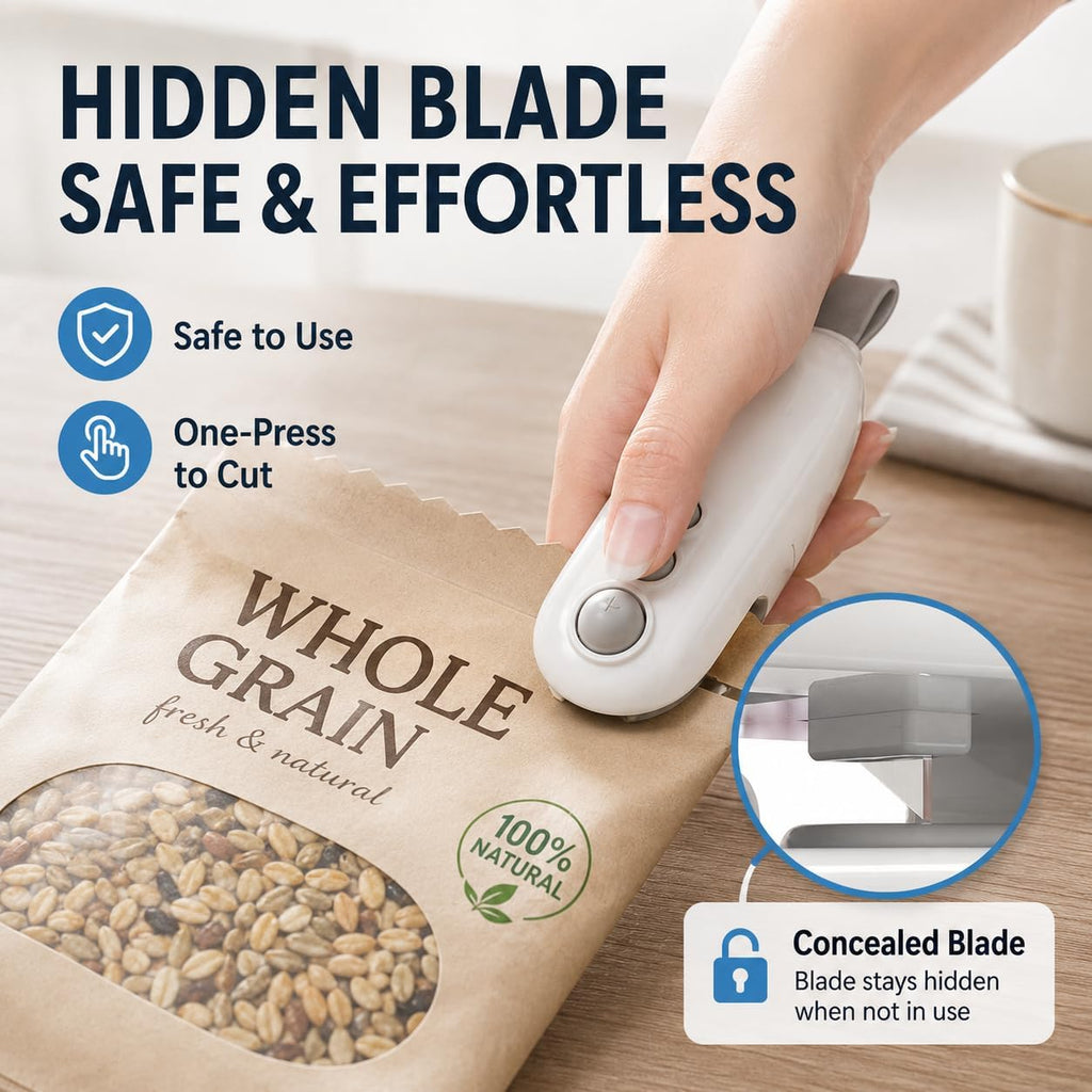 Mini Bag Sealer, Handheld Heat Sealer with USB-C Charging