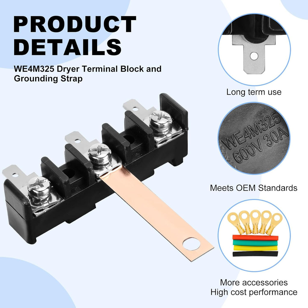 WE4M325 Dryer Terminal Block and Grounding Strap