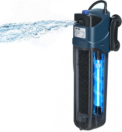 Fish Tank Filter U-V Submersible Aquarium Filter 132GPH