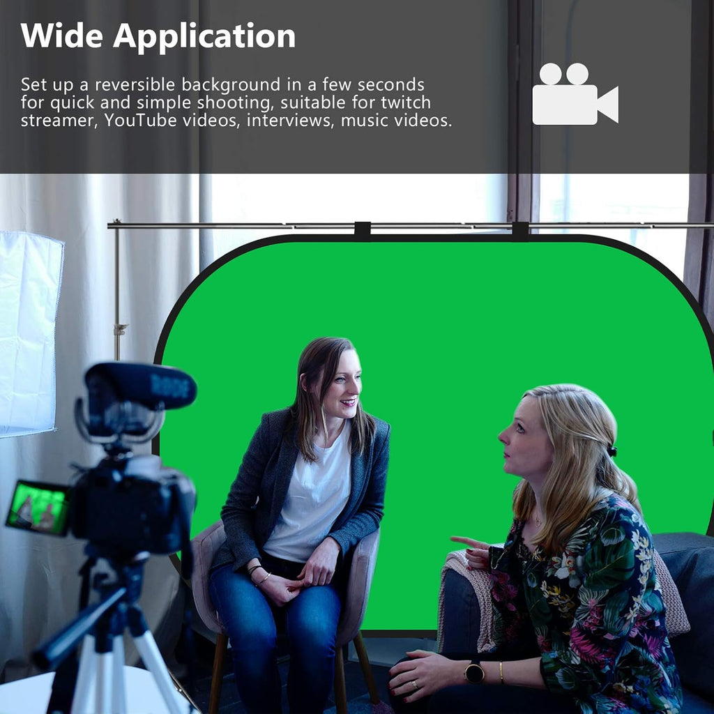 Chromakey Backdrops, Double Sided Green Screen and Blue Screen, 2 in 1 Collapsible and Reversible Background for