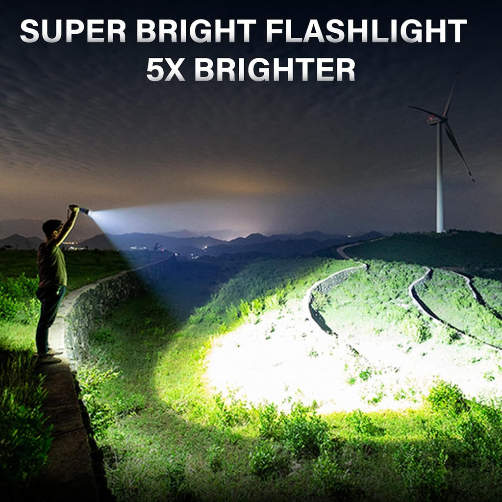 Rechargeable LED Flashlight 99000 High Lumens, Super Bright Flashlights with Zoomable & USB C Rechargeable & 5 Light