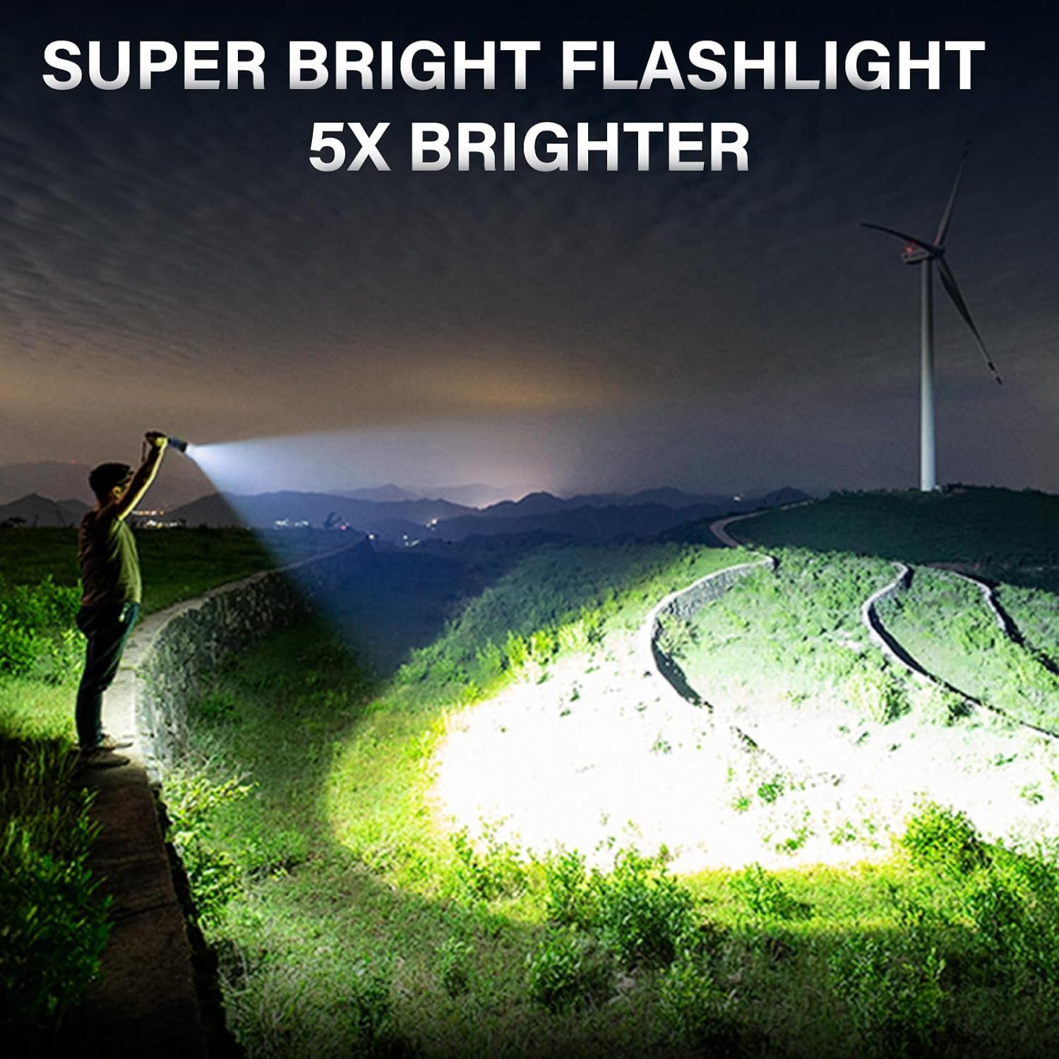Rechargeable LED Flashlight 99000 High Lumens, Super Bright Flashlights with Zoomable & USB C Rechargeable & 5 Light