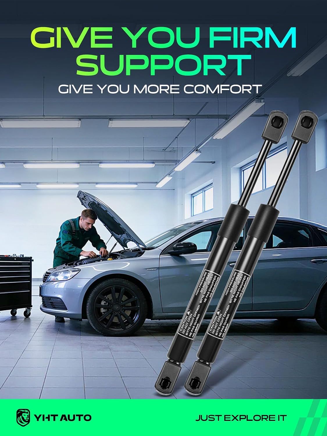 YHTAUTO Front Hood Gas Struts Lift Supports for Ford Expedition 2007-2009