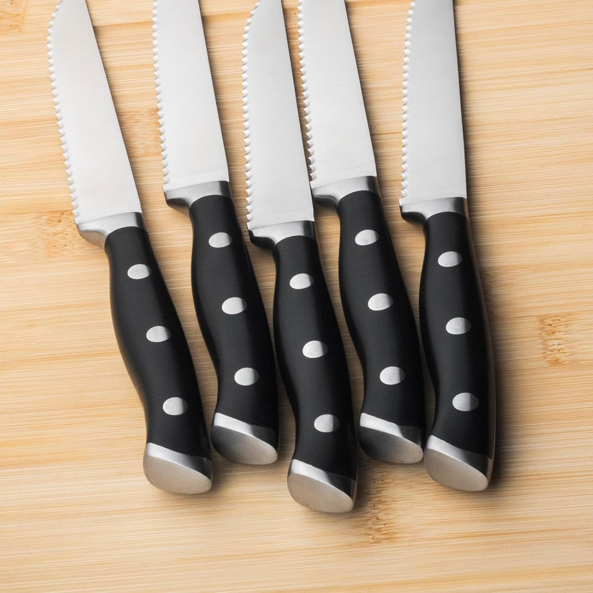 8-Piece Steak Knives Set, 4.7 Inch Full-Tang Serrated Sharp Knives