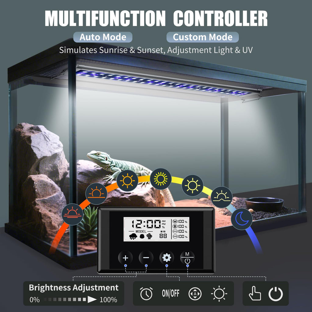 27-Inch UVA UVB Light for Reptiles with Controller, Full Spectrum