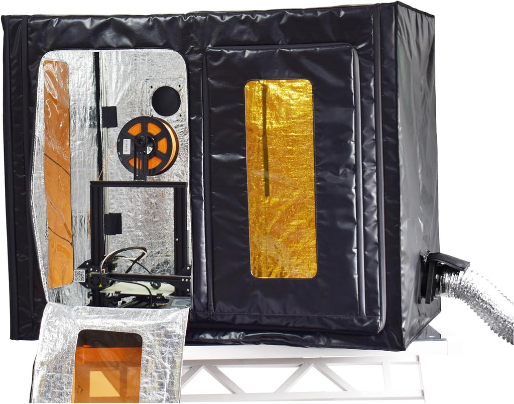 3D Printer Enclosure with Ventilation Kit – Thermal Insulation Cover & Fume Extraction Tent for FDM/DLP、SLA/LCD 3D