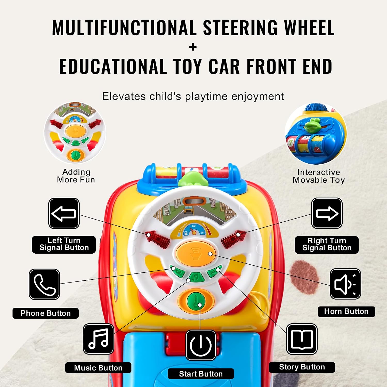 Ride On Push Car for Toddlers, Ages 19+ Months, Ride Racer, Sit to Stand Toddler Ride On Toy, Kids Ride On Car with