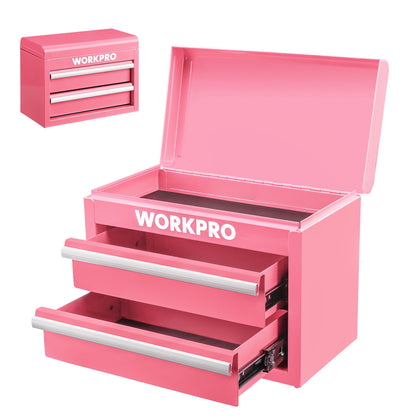 Metal Mini Tool Box with 2 Drawers and Top Storage