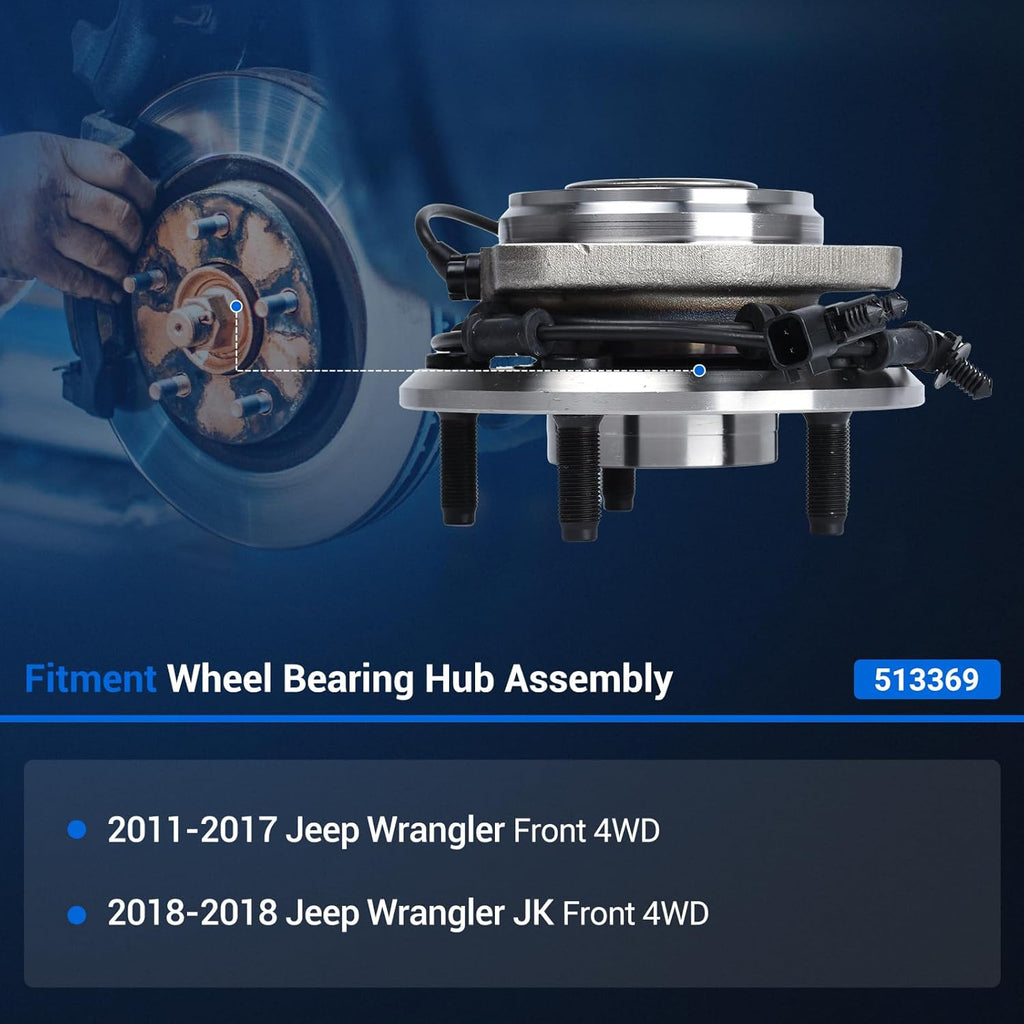 Autoround 513369 4WD Front Wheel Hub Assembly Fit for Jeep Wrangler 11-17
