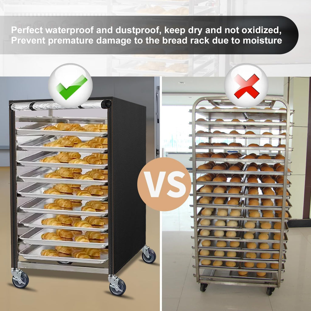 Bun Pan Rack Cover With Zipper,Speed Sheet Bakery Cover,10 Tr Bread Bakers