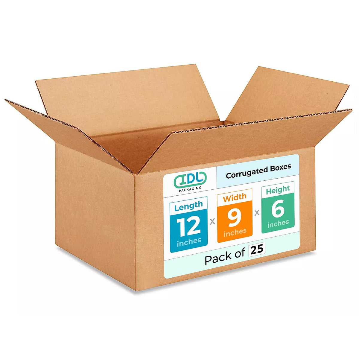 Medium Moving & Shipping Boxes 12"L x 9"W x 6"H (25-Pack) - Extra Strength 200 lb vs Regular - Corrugated Packing
