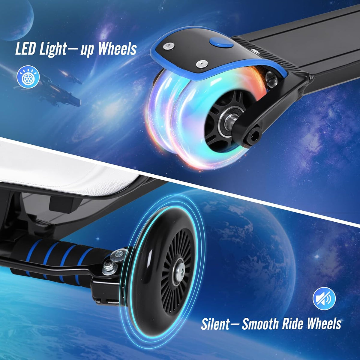 2-in-1 Folding Scooter Luggage for Kids & Adults, Ride-On Suitcase