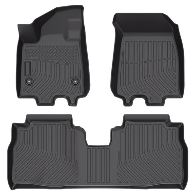 All Weather Floor Mats | Compatible with 2024-2025 Chevrolet Equinox EV | Black 3D Floor Mats TPE Rubber Non-Slip